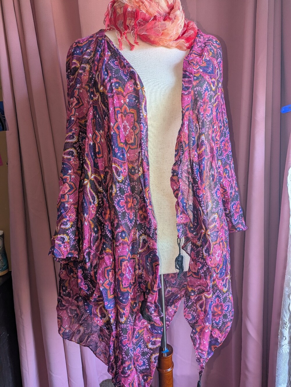LANE BRYANT Floral Sheer Kimono/Shawl OS Plus